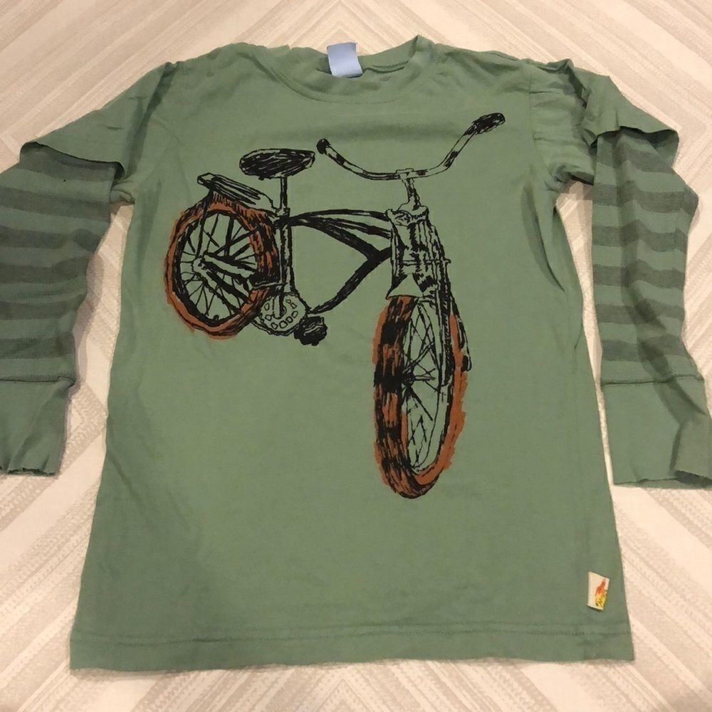 Charlie Rocket Green Long Sleeve w. Bicycle Shirt